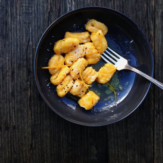 Pumpkin Gnocchi with Orange Butter