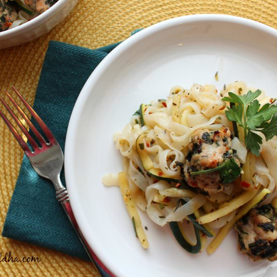 Spaghetti and Spanakopita Meatballs