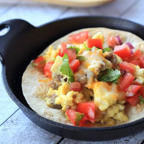 Sausage, Egg & Cheese Tostadas