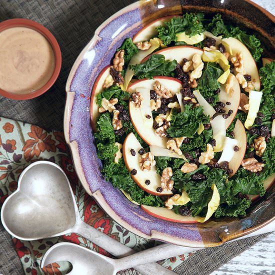Kale Apple and Walnut Salad