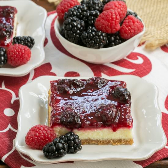 Berry Topped Cheesecake Bars