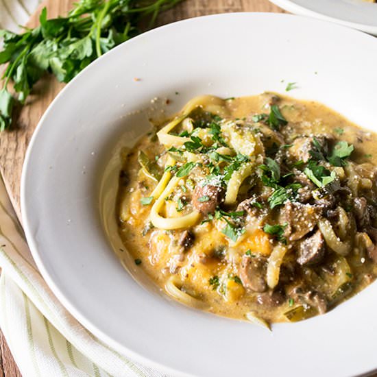 Zucchini Pasta w/ Mushroom Marsala
