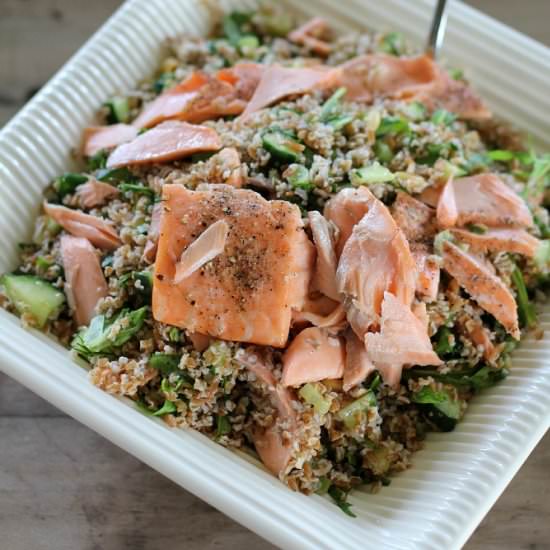 Lemon Dill Bulgur Salmon Salad