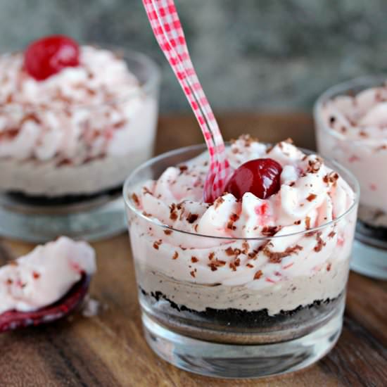 No Bake Cherry Chocolate Cheesecake