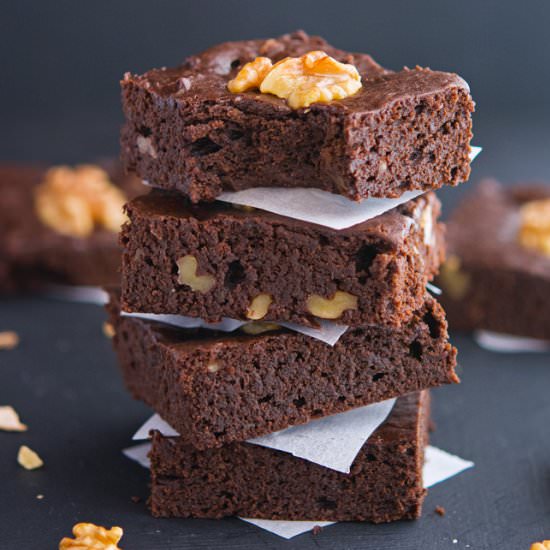 Chocolate Walnut Avocado Brownies