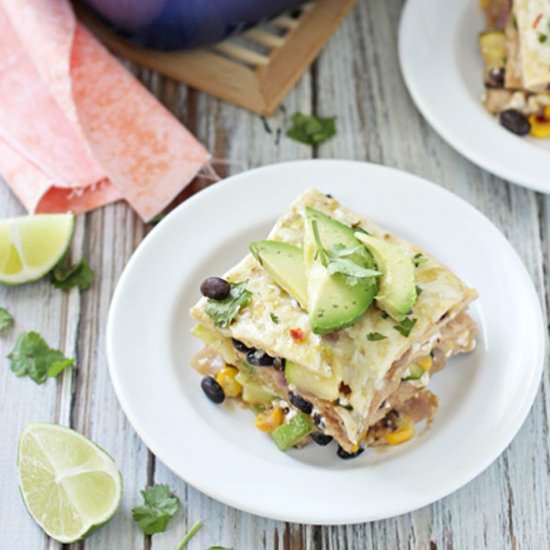 Vegetable enchilada casserole