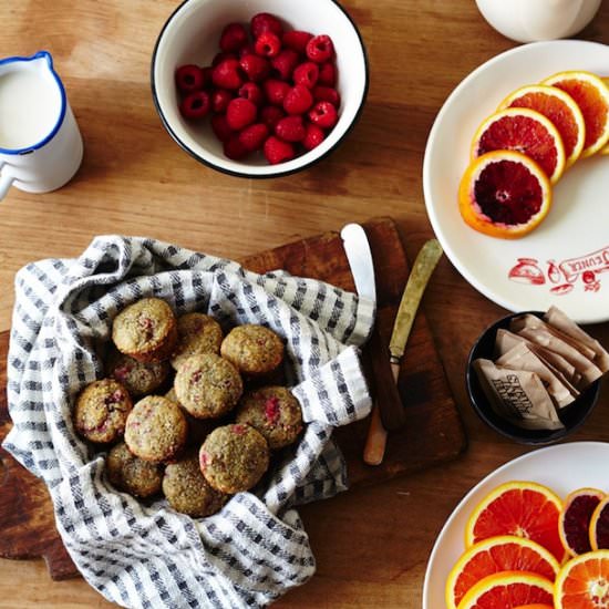 Raspberry Almond Muffins