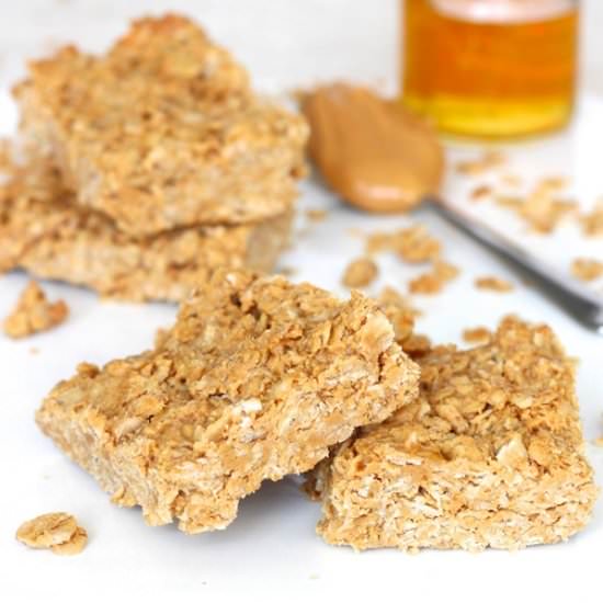 3-Ingredient PB Honey Oat Bars