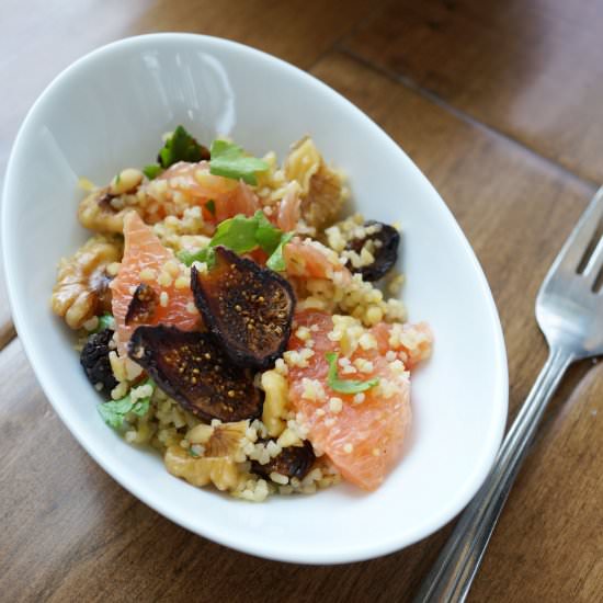 Grain Salad with walnuts and figs