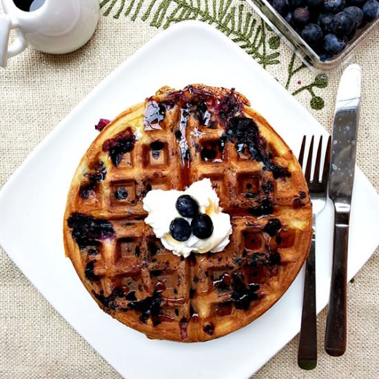 Rosewater Blueberry Waffles