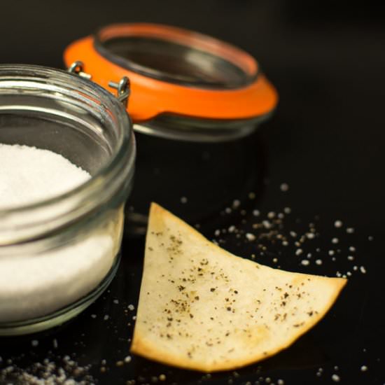 Baked Salt + Pepper Tortilla Chips