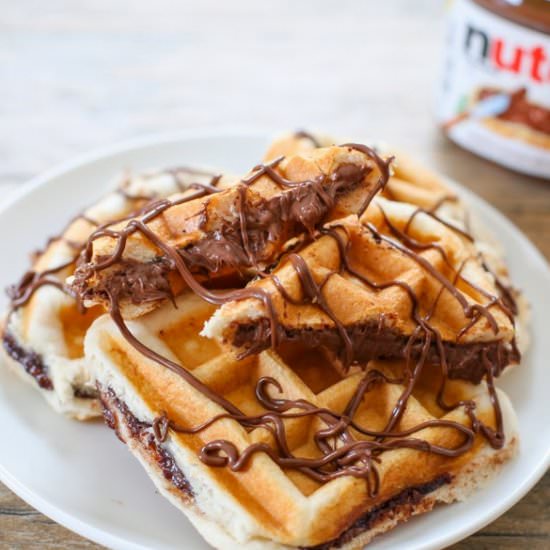 Nutella Stuffed Waffles