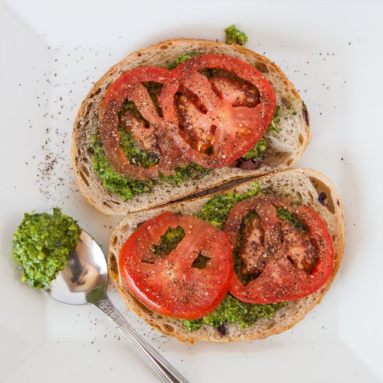 Tomato + Pesto Sandwiches