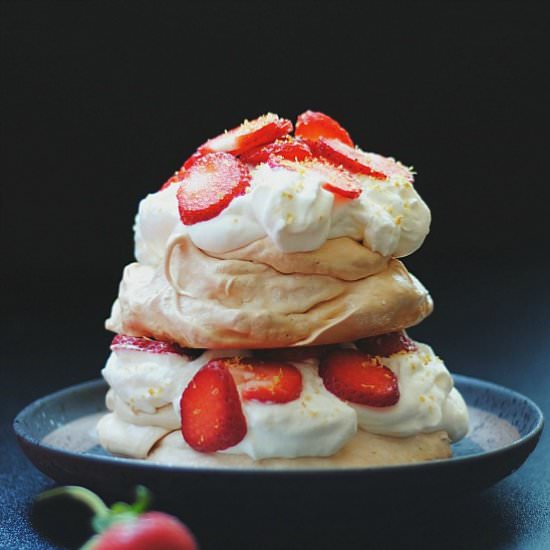 Strawberries + Cream Pavlova