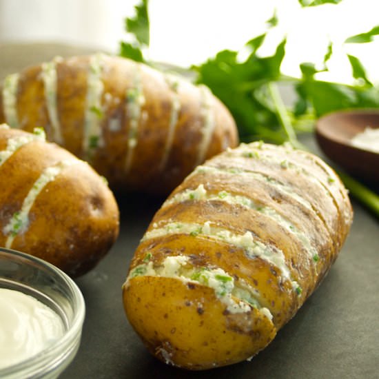 Baked Potatoes with Chive Butter