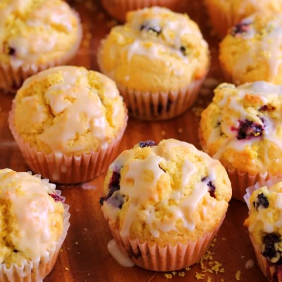 Lemon Blueberry Muffins with Glaze