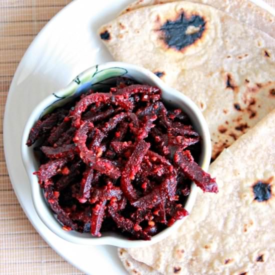 Beets Curry With Peanuts