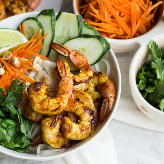 Vietnamese BBQ Shrimp Noodle Bowl