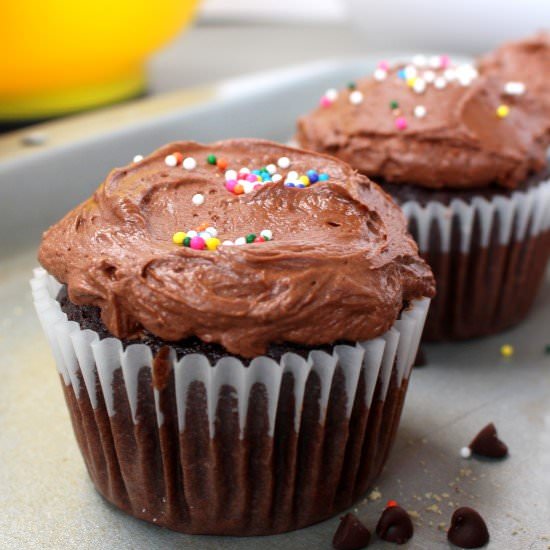 Chocolate Birthday Cupcakes