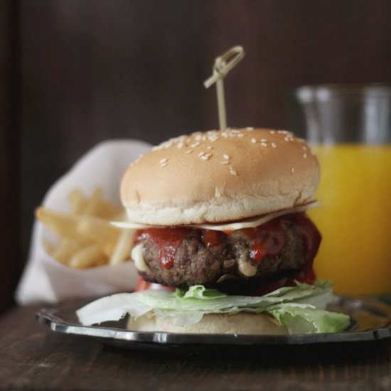 Homemade burger patty