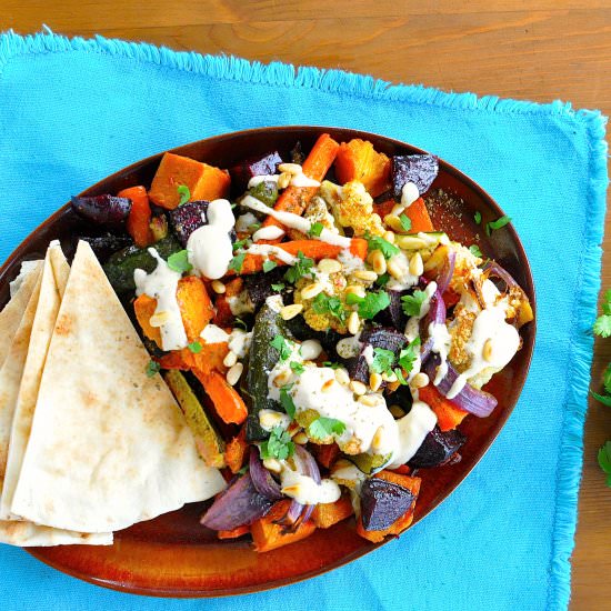 Roasted Veggies with Tahini Sauce