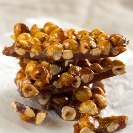 Homemade praline with hazelnuts