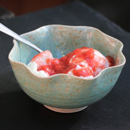 Lemon Balm Creme Fraiche Ice Cream