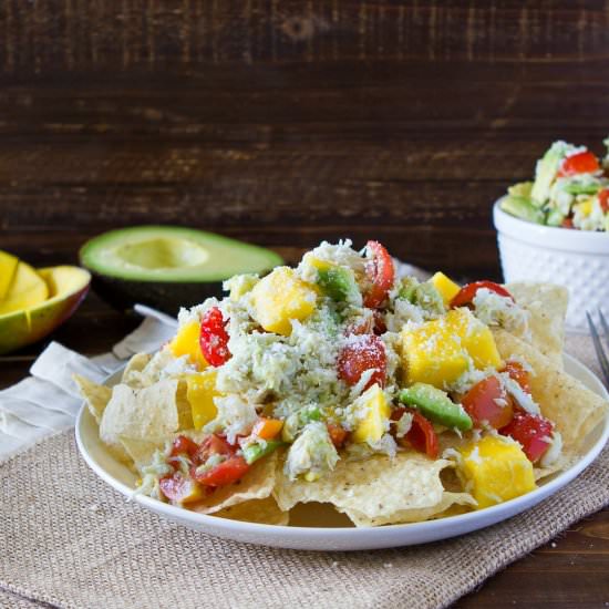 Crab, Avocado and Mango Nachos