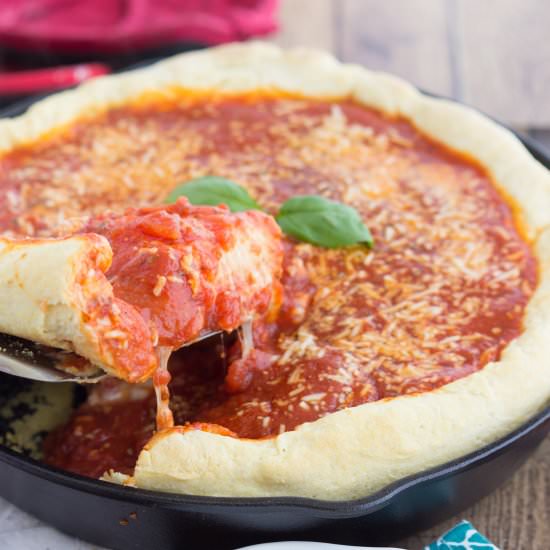 Deep Dish Pepperoni Pizza