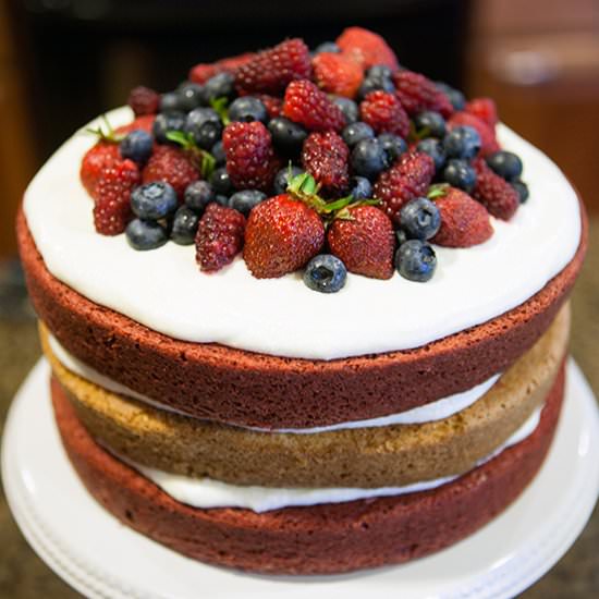 Red, White, and Blue Cake