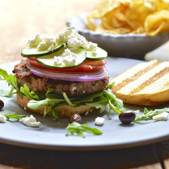 Grilled Greek Turkey Burger