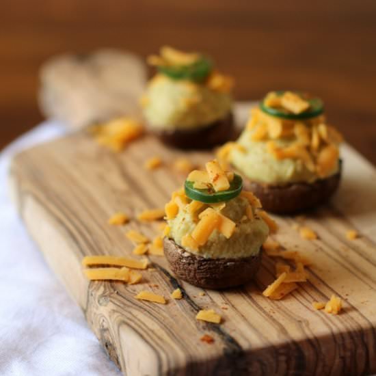 Jalapeno Hummus Stuffed Mushrooms