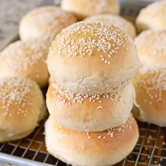 Soft Sesame Seed Buns