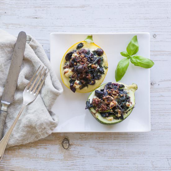 Spinach Stuffed Zucchini