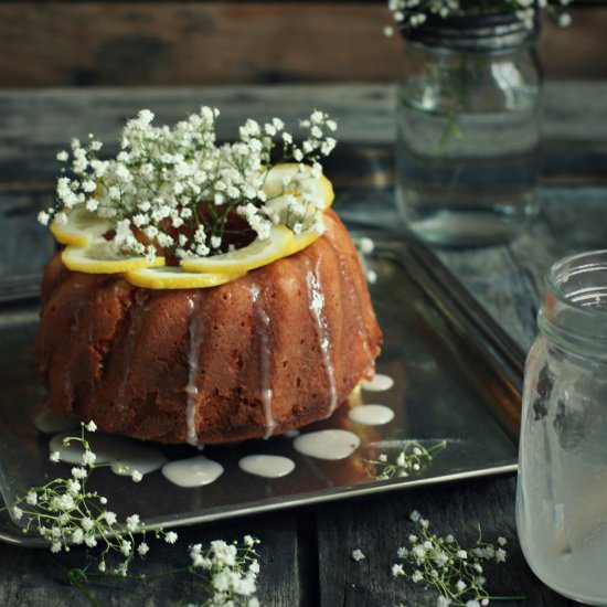 Lemon and Elder Syrup Bundt Cake