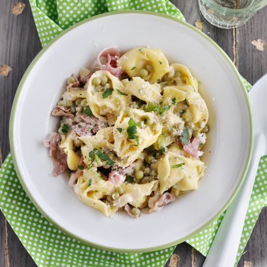 Tortellini with Peas and Ham
