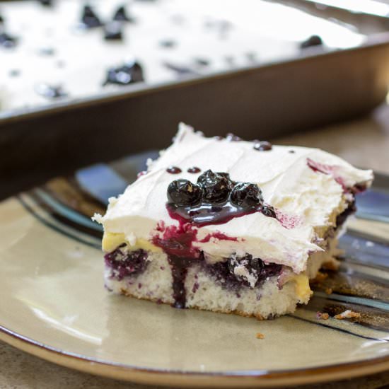Blueberry Lemon Poke Cake