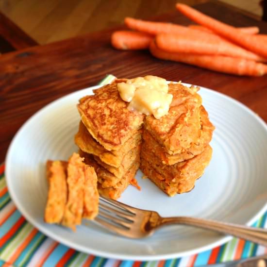 Carrot Cake Pancakes w Honey Butter