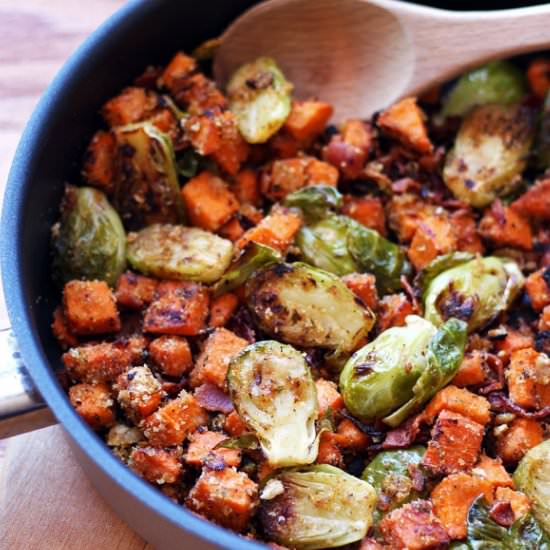 Brussels Sprouts Sweet Potato Hash