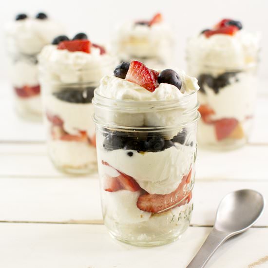 Red White and Blue Trifle in a Jar