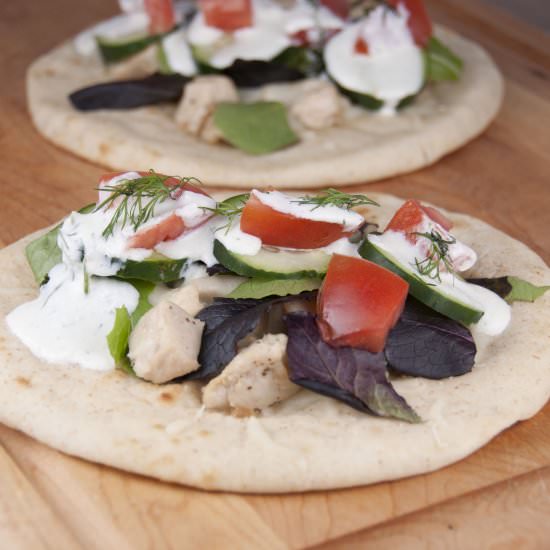 Grilled Greek Chicken Pitas