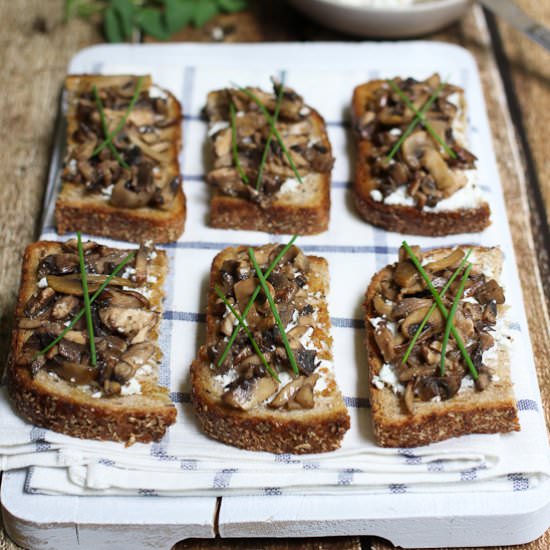 Goat Cheese and Mushroom Crostini