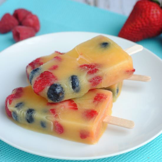 Homemade Orange Juice and Fruit Pop