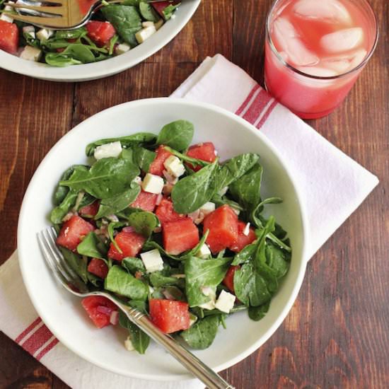 Watermelon Feta Arugula Salad