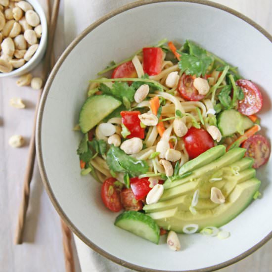 Udon Noodle Salad with Peanut Sauce