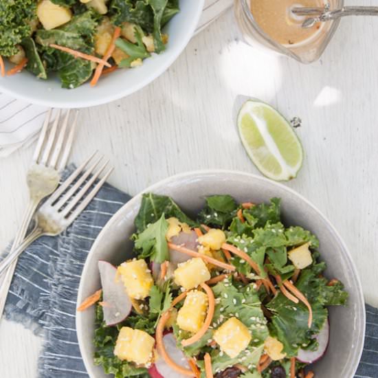 Thai Kale Salad W/ Sesame Croutons