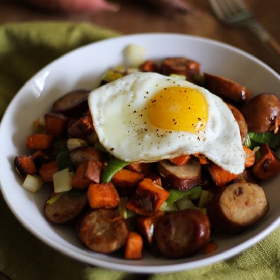 Sweet Potato and Leek Hash
