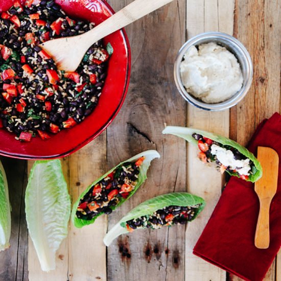 Lettuce & Black Bean Wraps