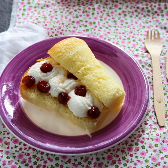 Light Baba with Ricotta & Sour Cherry