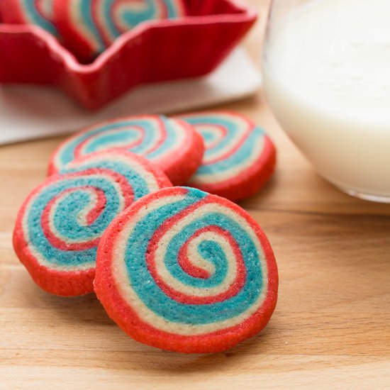 4th of July Spiral Cookies